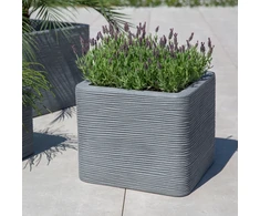 Sodo vazonas su grioveliais Kubus 38,5 x 38,5 x 33 cm pilkas PATIO