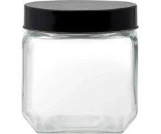 Milos kvadratinis laikymo indelis 900 ml juodas DOMOTTI