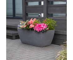 Stačiakampis sodo vazonas 80 x 40 x 34 cm pilkas PATIO