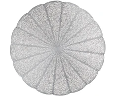Stalo kilimėlis Glamour PVC/PS Apvalus 38 cm sidabrinis AMBITION