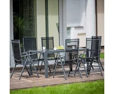Lauko baldų komplektas Conrad antracitinis PATIO sodo stalas