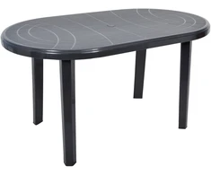 Sodo plastikinis stalas Jantar grafitas 135 x 80 cm OŁER