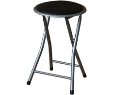 Sulankstoma metalinė taburetė 30 cm sidabro-juodo PATIO