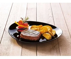Steak Friends Time Ovali lėkštė 30 x 26 cm Juoda LUMINARC