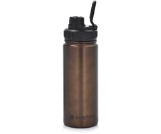 Termo buteliukas GYM 550 ml rudas AMBITION