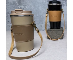 Termo puodelis su paskiem Camel 500 ml smėlio spalva AMBITION