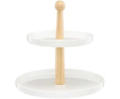 Dviejų lygių tortų stovas Natural 26 cm baltas AMBITION