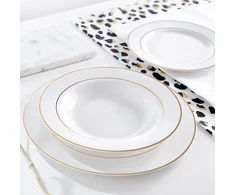 Vakarienės ir kavos rinkinys 12 žmonių Aura Gold 80 dalių AMBITION