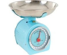 Virtuvinės svarstyklės mėlyna su czerwoną wskazówką 5kg AMBITION