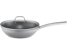 Wok keptuvė su dangčiu su Qualum Basic Bubble danga 28 cm AMBITION