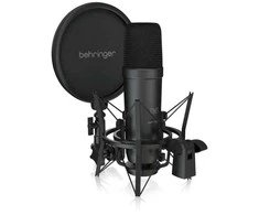 „Behringer TM1 DARK EDITION“ įrašymo rinkinys: didelės diafragmos mikrofonas + priedai