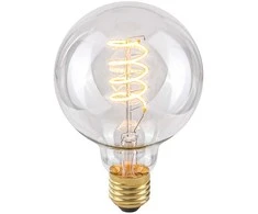 4W LED lemputė, G95, E27, skaidri, 2200K, dimeriuojama
