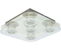 5,5W LED lubinis šviestuvas FLAVIO, chromo/baltos sp./skaidrus, 3000K