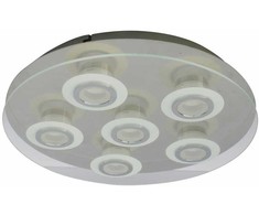 5,5W LED lubinis šviestuvas FLAVIO, chromo/baltos sp./skaidrus, 3000K