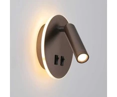 Lubinis šviestuvas 8W LED sieninis šviestuvas FURLA, rudos/kavos sp., 3000K