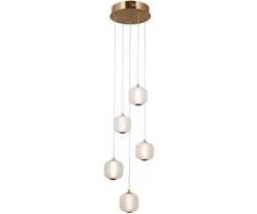 Lubinis šviestuvas 12W LED pakabinamas šviestuvas GANTI, aukso/baltos sp., 3000K