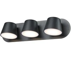 18W LED sieninis šviestuvas KUOLA, juodas, 3000K