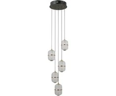 Lubinis šviestuvas 28W LED pakabinamas šviestuvas ALANI, juodos/aukso sp./skaidrus, 3000K