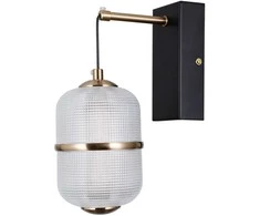 Lubinis šviestuvas 6W LED sieninis šviestuvas ALANI, juodos/aukso sp./skaidrus, 3000K