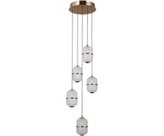 Lubinis šviestuvas 28W LED pakabinamas šviestuvas ALANI, aukso sp./skaidrus, 3000K