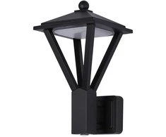Lubinis šviestuvas 12+3W LED sieninis fasado šviestuvas BONS, juodas, 3000K, IP54