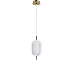 Lubinis šviestuvas 10W LED pakabinamas šviestuvas CORADO, aukso sp./skaidrus, 3000K