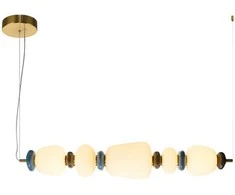Lubinis šviestuvas 26W LED pakabinamas šviestuvas EVANS, aukso/baltos sp., 3000K