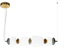 Lubinis šviestuvas 22W LED pakabinamas šviestuvas EVANS, aukso/baltos sp., 3000K