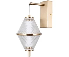 Lubinis šviestuvas 5W LED sieninis šviestuvas FUENTE, aukso sp./skaidrus, 3000K