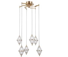 Lubinis šviestuvas 30W LED pakabinamas šviestuvas FUENTE, aukso sp./skaidrus, 3000K