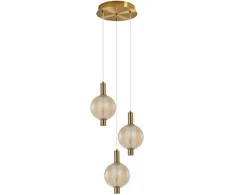 Lubinis šviestuvas 18W LED pakabinamas šviestuvas LENTI, žalvario/gintaro sp., 3000K