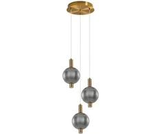 Lubinis šviestuvas 18W LED pakabinamas šviestuvas LENTI, aukso/dūmų sp., 3000K