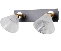 Lubinis šviestuvas 8W LED paviršinis šviestuvas ORELLA, juodos/aukso sp./skaidrus, 3000K