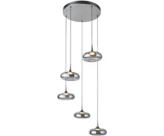 Lubinis šviestuvas 35W LED pakabinamas šviestuvas TENELE, sidabro/dūmų sp., 3000K, dimeriuojamas