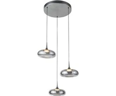 Lubinis šviestuvas 21W LED pakabinamas šviestuvas TENELE, sidabro/dūmų sp., 3000K, dimeriuojamas