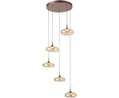 Lubinis šviestuvas 35W LED pakabinamas šviestuvas TENELE, vario/gintaro sp., 3000K, dimeriuojamas