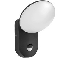 7W LED lauko sieninis šviestuvas MONTI, juodas, 3000K, su judesio davikliu
