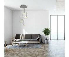 60W LED pakabinamas šviestuvas OLIVER, nikelio sp., 3000K, dimeriuojamas