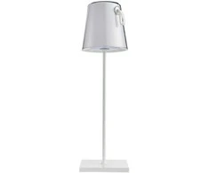 Lubinis šviestuvas 5W LED įkraunamas stalo šviestuvas OSTAP, baltas, 3000K/RGB, IP54, su USB jungtimi