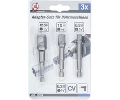 Bgs Technic Adapterių komplektas | 6.3 mm (1/4") antgalis | 6.3 mm (1/4") / 10 mm (3/8") / 12,5 mm (1/2") | 3 vnt. (8204)