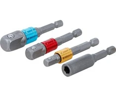 Bgs Technic Adapterių rinkinys | spalvoti | 6.3 mm (1/4") | 6.3 mm (1/4") / 10 mm (3/8") / 12,5 mm (1/2") | 4 vnt. (20814)