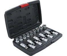 Bgs Technic Antgalių / galvučių rinkinys | 12,5 mm (1/2") | T-Star (Torx ) / E-Type | 19 vnt. (95100)