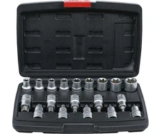 Bgs Technic Antgalių / galvučių rinkinys | 12,5 mm (1/2") | T-Star (Torx ) / E-Type | 19 vnt. (95100)