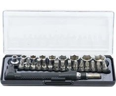 Bgs Technic Antgalių ir galvučių rinkinys su lenkta rankena | 6.3 mm (1/4") | 26 vnt. (20802)