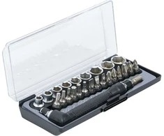 Bgs Technic Antgalių ir galvučių rinkinys su lenkta rankena | 6.3 mm (1/4") | 26 vnt. (20802)