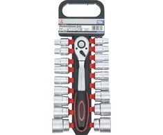 Bgs Technic Galvučių rinkinys su terkšle | 12,5 mm (1/2") | 8-32 mm | 19 vnt. (B15110)