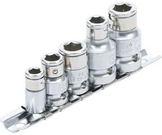 Bgs Technic Adapterių rinkinys antgaliams | 6,3 mm (1/4") / 10 mm (3/8") / 12,5 mm (1/2") | 5 vnt. (70103)