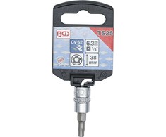 Bgs Technic Antgalis įpresuotas į galvutę 5 kampų | 6.3 mm (1/4") | T-Star su skyle (Torx) TS25 (5184-TS25)