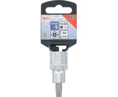 Bgs Technic Antgalis įpresuotas į galvutę | 12,5 mm (1/2") | T-Star su skyle (Torx) T45 (4327)