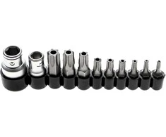 Bgs Technic Antgalių komplektas | 10 mm (1/4") / 10 mm (3/8") | T-Star su skylutėmis (Torx) | 11 vnt. (786)